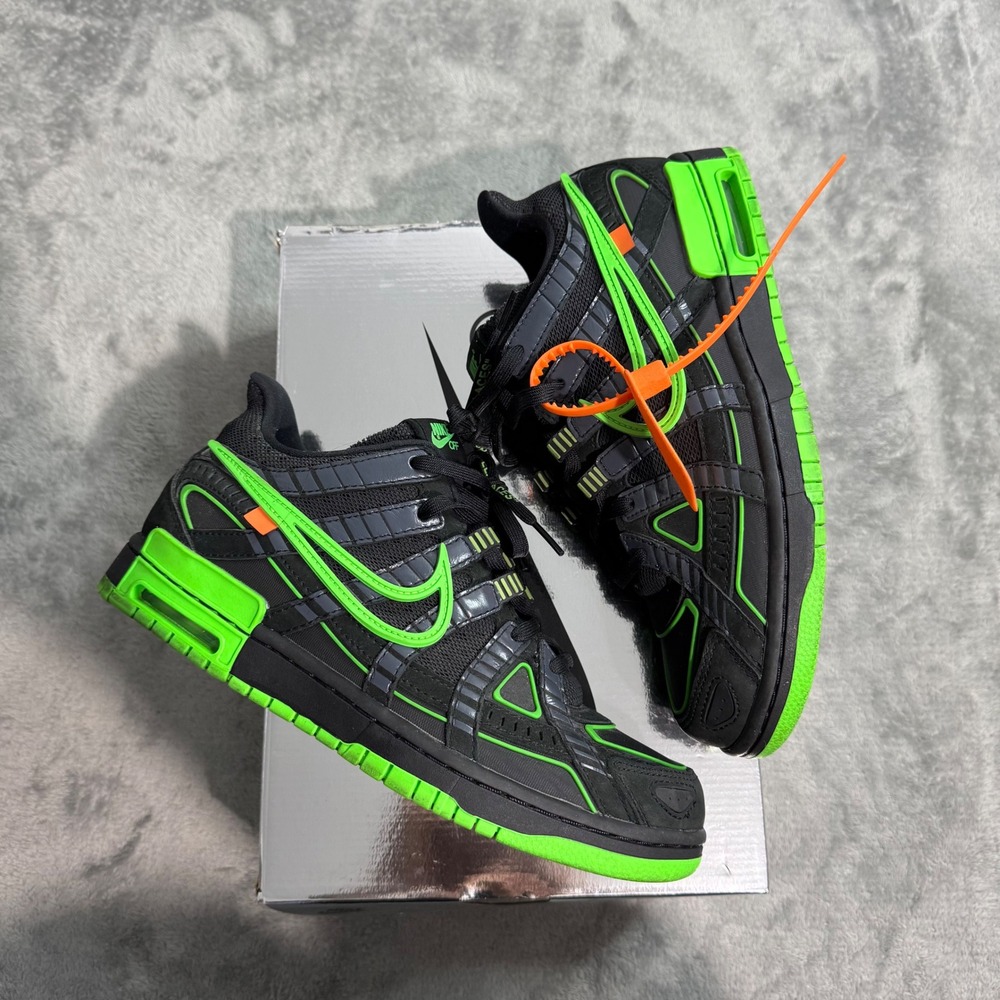 Nike Air Rubber Dunk Off-White Green Strike CU6015-001 Mens Size 8 OG BOX